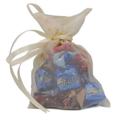 Darling Souvenir 50 Organza Drawstring Gift Pouch Small Wedding Party Favors Bag 4 x 6.5 inches Baby Shower Thank You Pouches- Ivory White