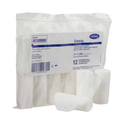 Hartmann 80300000 Conco Bandage, Non-Sterile, Latex-Free, 12.3' Length, 3" Width (Pack of 96)