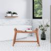 AquaTeak Patented Asia Ascend Estate Teak Shower Bench with Elevated Height view 2