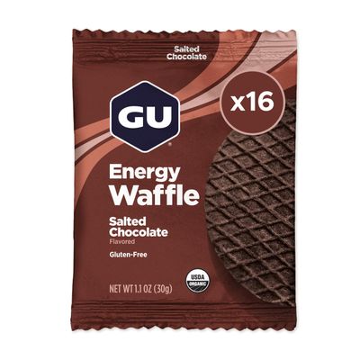 GU Energy Stroopwafel Salted Chocolate Sports Nutrition Waffle, Caffeine-Free, Gluten-Free, and Kosher dairy, On-the-Go Energy for Any Workout, 16 Count