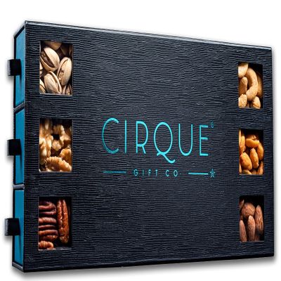 Cirque Gift Co. Gourmet Nut Gift Box, Freshly Roasted Assorted Nut Tray for Mothers Day, Fathers Day, Holiday, Corporate Gifting, Valentines Day, 6 Drawer