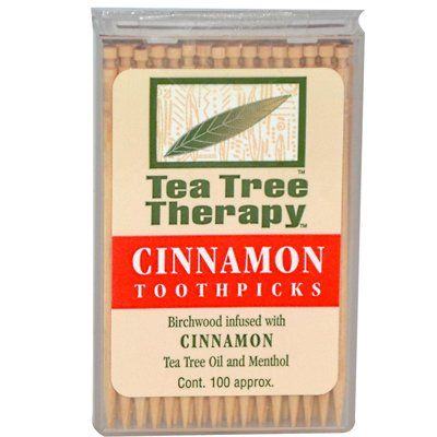 Tea Tree Therapy - Tea Tree Therapy Toothpicks Cinnamon - 100 Toothpicks - Case of 12