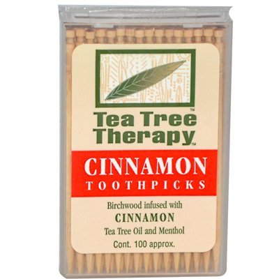 Tea Tree Therapy - Tea Tree Therapy Toothpicks Cinnamon - 100 Toothpicks - Case of 12