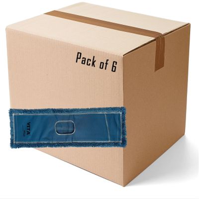 24" Premium Blue Microfiber Dust Mops - 6 Pack