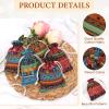 kilofly 12 pc Egyptian Jewelry Bag Aztec Print Drawstring Coin Purse Gift Pouch view 3