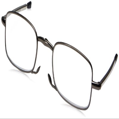 Foster Grant Gideon Fold Flat Reading Glasses, Black/Transparent, 64 mm, +1.50