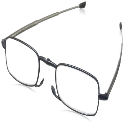 Foster Grant Gideon Rectangular Reading Glasses, Blue/Transparent, 64 mm, +2.50