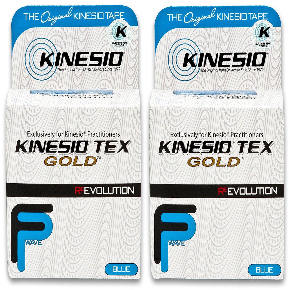 Kinesio Taping - Elastic Therapeutic Athletic Tape Tex Gold FP - Blue 2 in. x 16.4 ft - 2 Pack