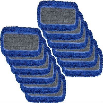 48" Microfiber Dust Mop Pads with Fringe - 12-Pack