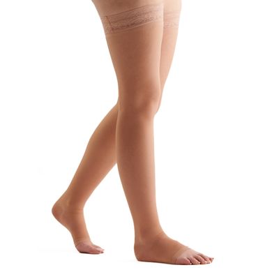 EvoNation Womens Thigh High 15-20 mmHg Open Toe Compression Stockings Moderate Pressure Compression Garment