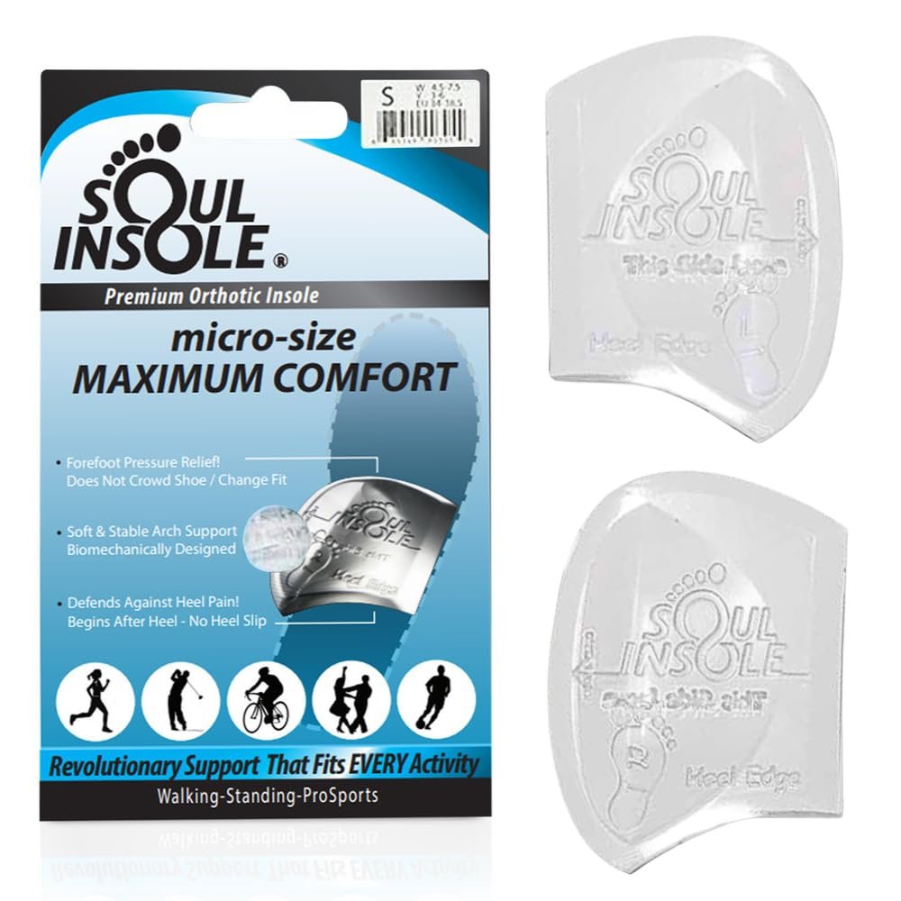 Soul Insole Shoe Bubble Orthotic Insole  Memory Gel Insoles for Plantar Fasciitis, Pronation, Heel Pain, Arch Supports, Midfoot Support (Transparent (Thicker Support), Medium)