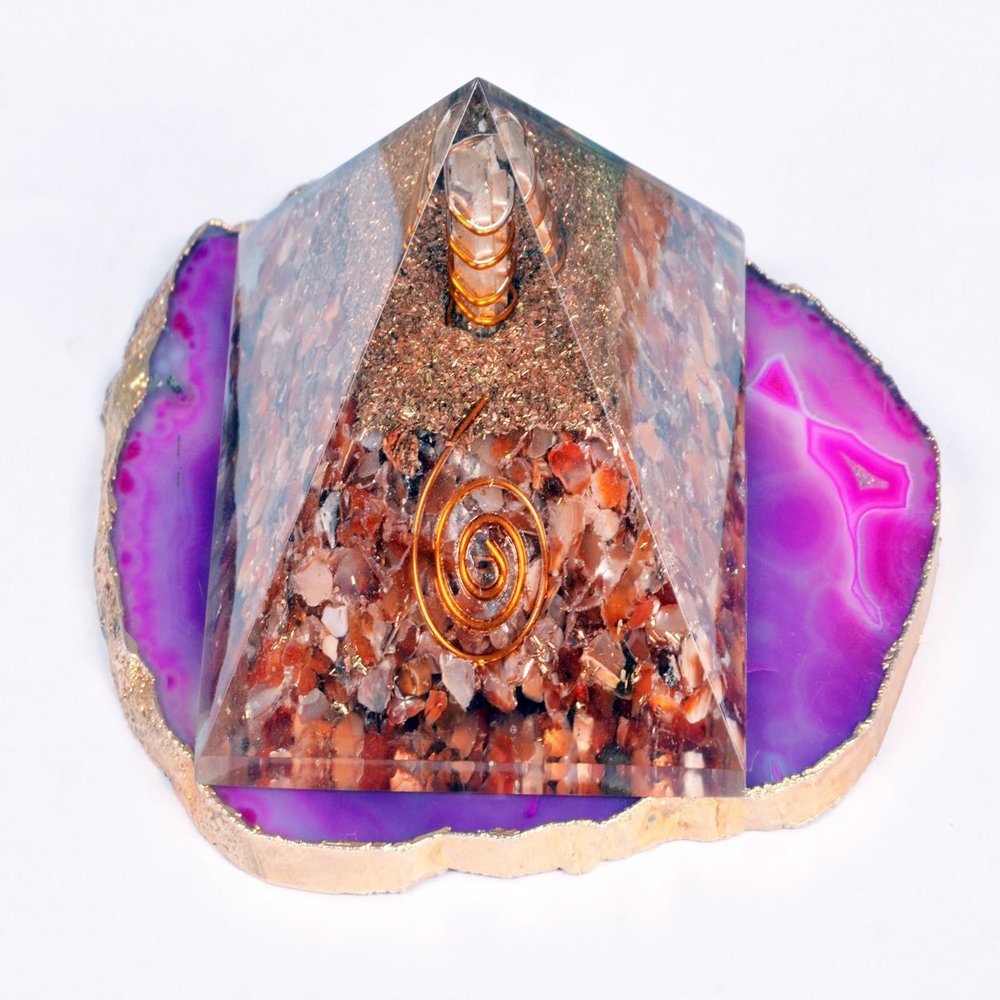 WholesaleGemShop - New Carnelian Chakra Orgone Reiki Pyramid Natural Healing Tool