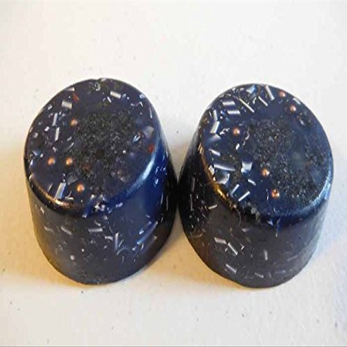 2 Indigo Blue Small Tower Buster Crystal Orgone Generator Energy Accumulator 528Hz/7.83Hz/Advance Harmonics Many Beautiful Ingredients and Colors!! (Indigo Blue)