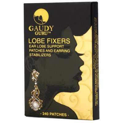 Ear Lobe Support Patches and Earring Stabilizers (240 Invisible Patches) Prevents Tears, Reduces Strain. Lobe Fixers by Gaudy Guru () (Invisible)