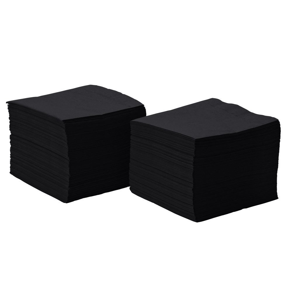 Perfectware PW Napkin Black 2PLY-100 Paper Beverage Napkin, 2-ply, Black (Pack of 100)