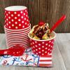 12 Ounce Disposable Paper Treat Cups Ice Cream Bowls -Plastic Spoons - Paper Straws - Ice Cream Sundae Kit for 24 - Blue, Pink, Orange, Yellow, Green, Red, Purple view 3