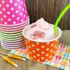 12 Ounce Disposable Paper Treat Cups Ice Cream Bowls -Plastic Spoons - Paper Straws - Ice Cream Sundae Kit for 24 - Blue, Pink, Orange, Yellow, Green, Red, Purple view 4