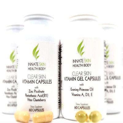 Clear Skin Acne Vitamin System | 20 Antioxidants, Botanicals & Minerals | 60 Count Pack of 4