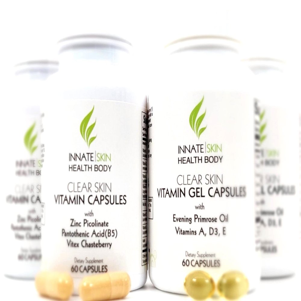 Clear Skin Acne Vitamin System | 20 Antioxidants, Botanicals & Minerals | 60 Count Pack of 4