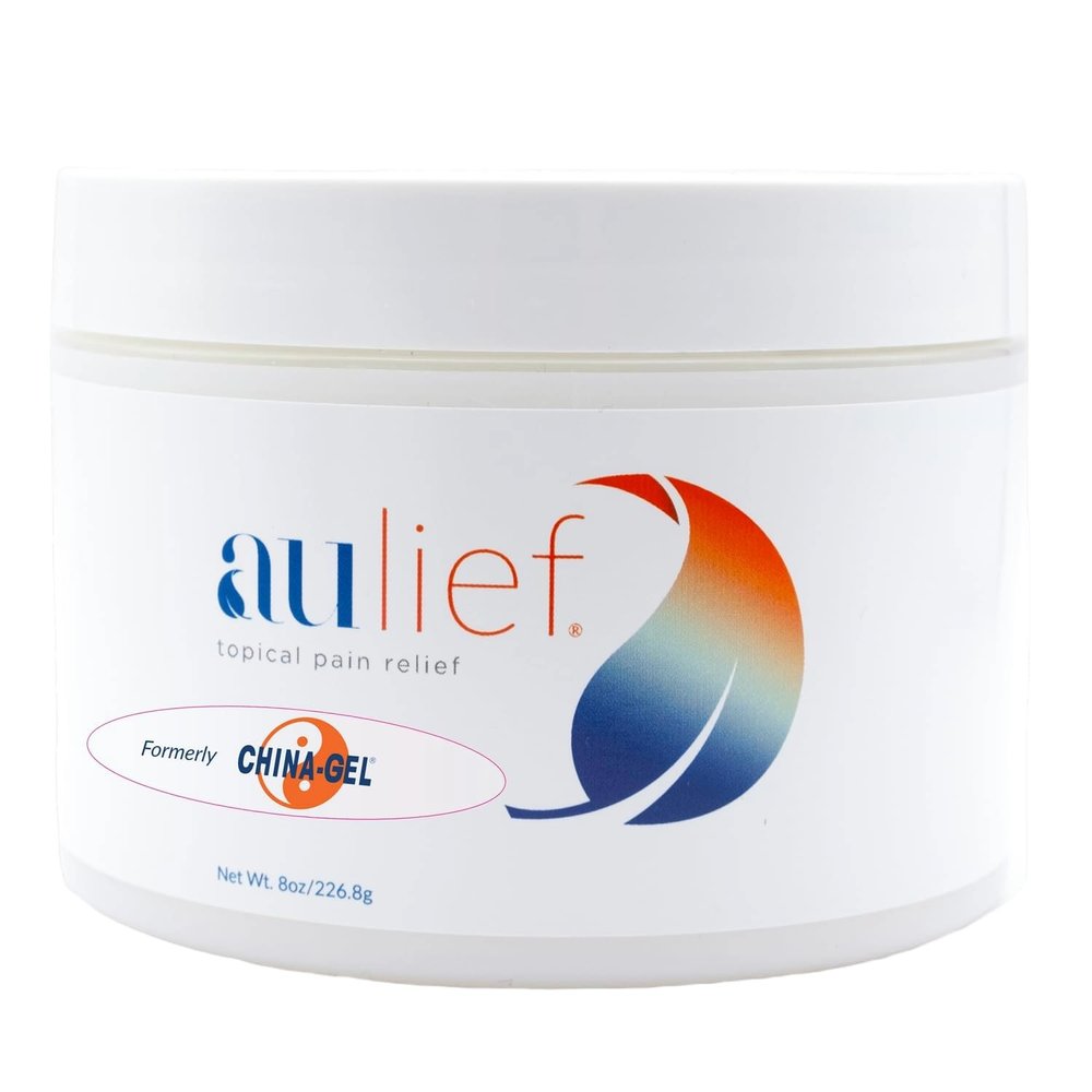 China-Gel Aulief Pain Relief Cream Arthritis & Muscle Rub for Sore Muscles & Joint Pain, Neck, Knee & Back Aches, Premium Dye-Free White Topical Gel, 8 oz Jar