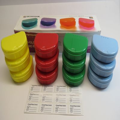 Denture Bath Colors Assorted Ortho Box Pack/12