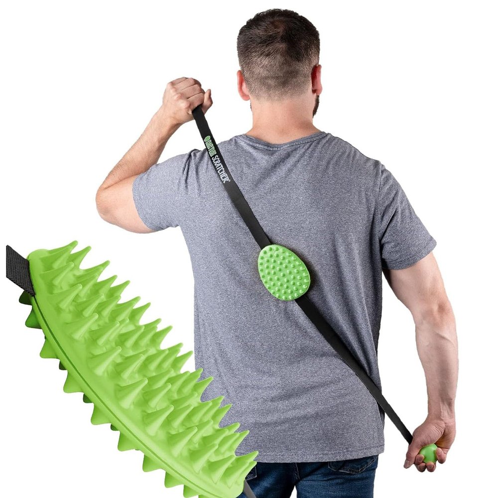 Cactus Scratcher Original Back Scratcher - 2-Sided Back Scratching Tool for Hard-to-Reach Area, Durable 45" Strap with Ball Handles for Towel Like Operation, Universal Gifts for Men and Women, Green