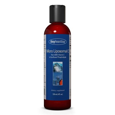Allergy Research Group Micro Liposomal C 1000mg Supplement - Liquid Vitamin C, Sunflower Phospholipids, Sodium Ascorbate, Organic, Bioavailable, Non-GMO - 4 Fl Oz