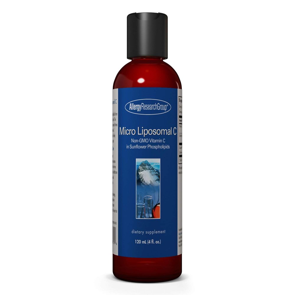 Allergy Research Group Micro Liposomal C 1000mg Supplement - Liquid Vitamin C, Sunflower Phospholipids, Sodium Ascorbate, Organic, Bioavailable, Non-GMO - 4 Fl Oz