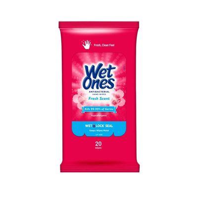 Fresh Scent Anti bacterial Travel Pack Wipes-Fresh Scent, 20 Count (Pack of 3)