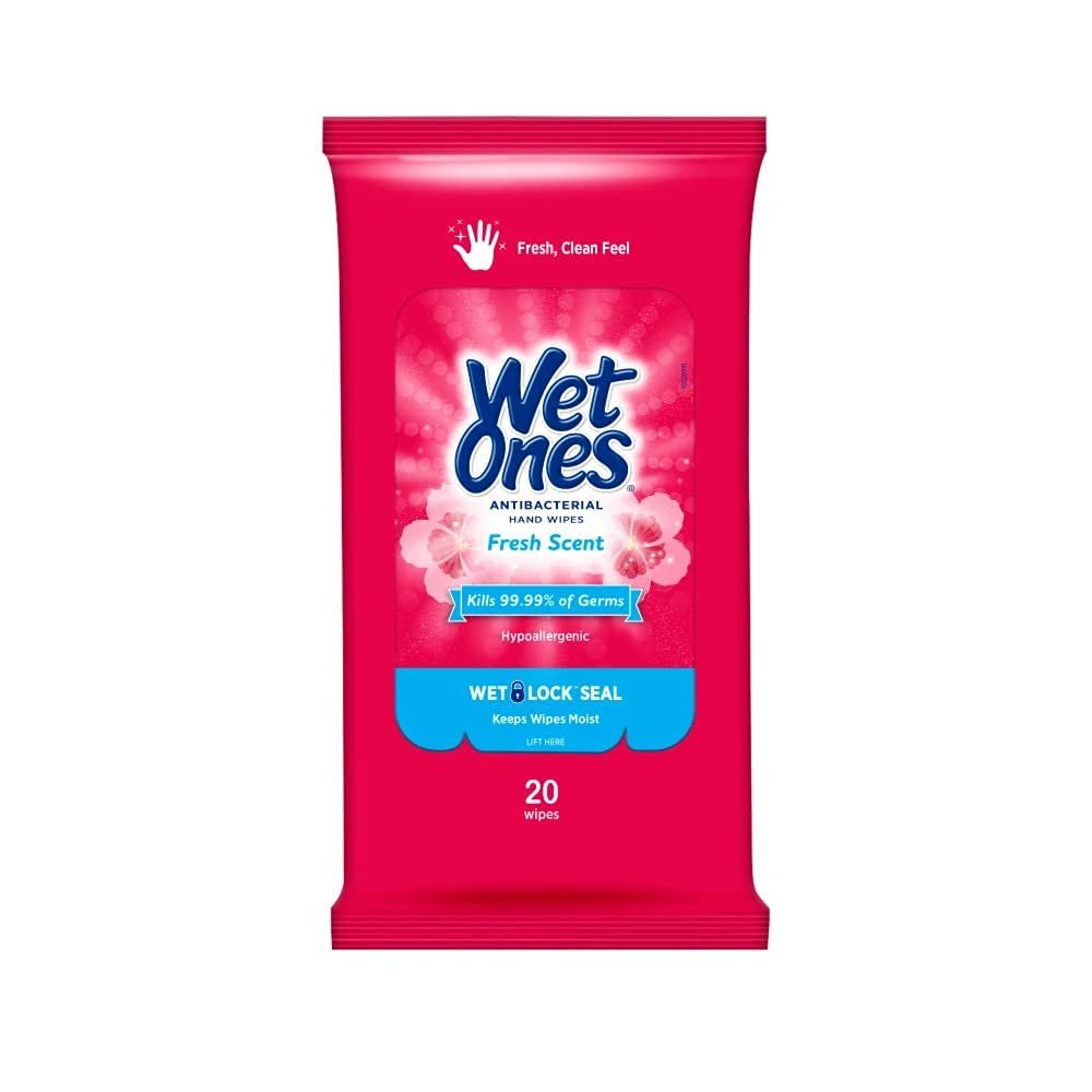 Fresh Scent Anti bacterial Travel Pack Wipes-Fresh Scent, 20 Count (Pack of 3)
