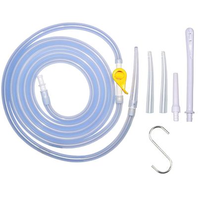 Enema Kit Replacement Part Silicone Enema Hose Colon Cleansing Accessories, Include 6.5 ft Tubing, Tips, Connectors, Stopcock Tap, Clamp and Hook
