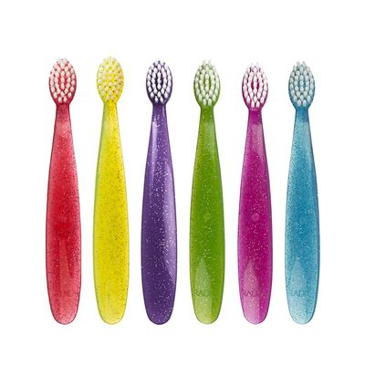 RADIUS Children's Toothbrush, Totz Brush, Extra Soft Bristles, Assorted Colors, BPA Free & ADA Accepted, Designed for Delicate Teeth & Gums for Children 18 Months & Up, Pack of 6
