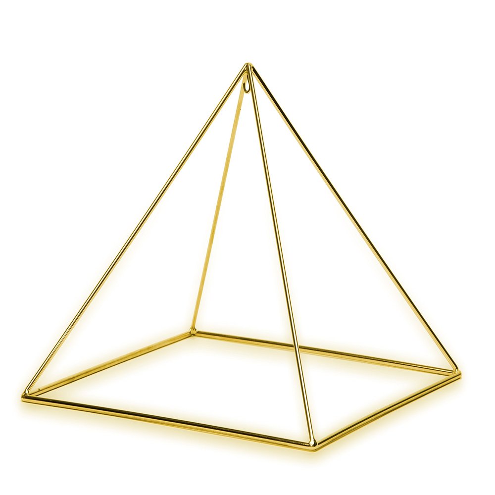 Finest Quality 51 Degree 9" 24k Gold-Plated Copper Meditation Pyramid for Healing