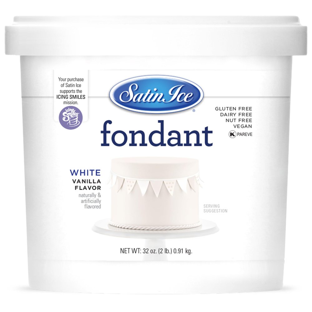 Satin Ice Fondant for Cake Decorating, White (2 Pound)