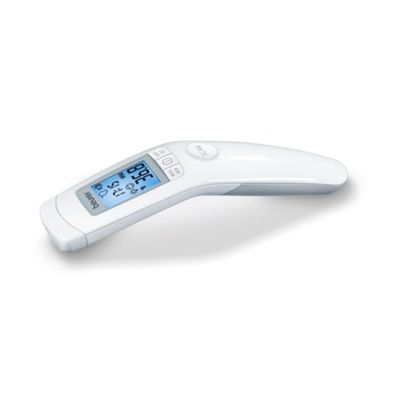 Beurer 3-in-1 Forehead Non-Contact, Body, Surface, Room Temperature, High Accuracy, Large Blue Backlit LCD Display Thermometer, 60 Memory Spaces, FT90 White, 32 Count (Pack of 1)