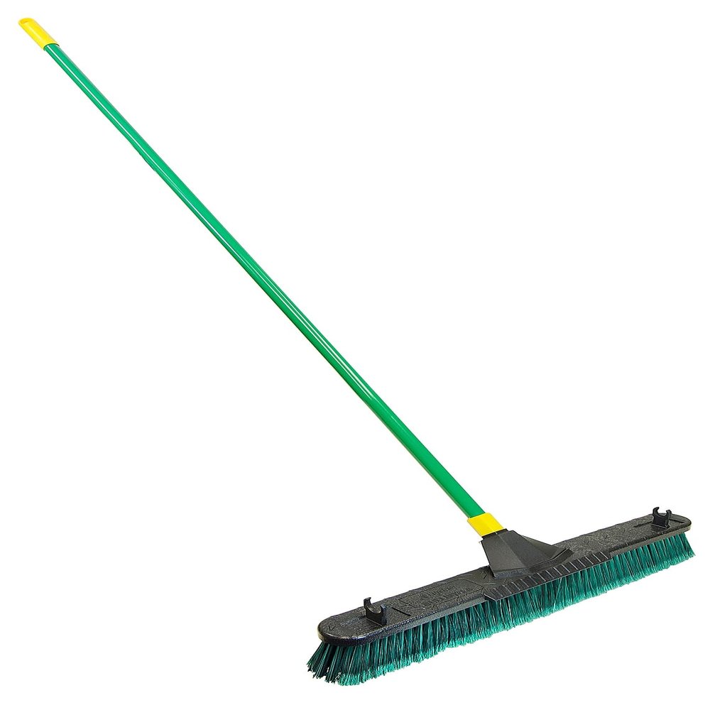 Quickie Jobsite 2-in-1 Squeegee Pushbroom, Black, for Wet and Dry Messes, Clean Concrete/Wood Surfaces/Asphalt, Removes Dirt/Sand/Light Gravel/Water (635SU)