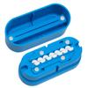 Multiple Pill Splitter. Original Patented Design, with Accurate Pill Alignment, Sturdy Cutting Blade and Blade Guard, for Splitting and Quartering Round or Oblong Pills.US Patent No. 9,827,165. view 1