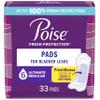 Poise Incontinence Pads & Postpartum Incontinence Pads, 6 Drop Ultimate Absorbency, Regular Length, 33 Count, Packaging May Vary view 1
