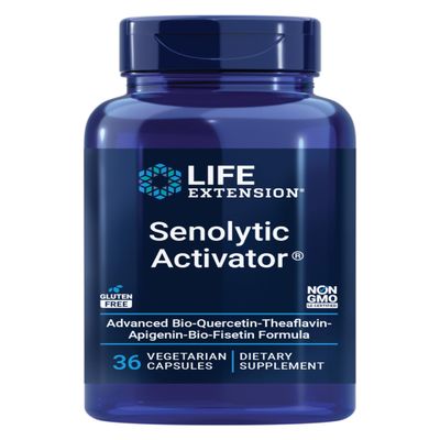 Life Extension Senolytic Activator*, Healthy Aging, Cellular Health Support, bioavailable quercetin and Fisetin, apigenin, Black Tea theaflavins, Gluten Free, Non-GMO, Vegetarian, 36 Capsules
