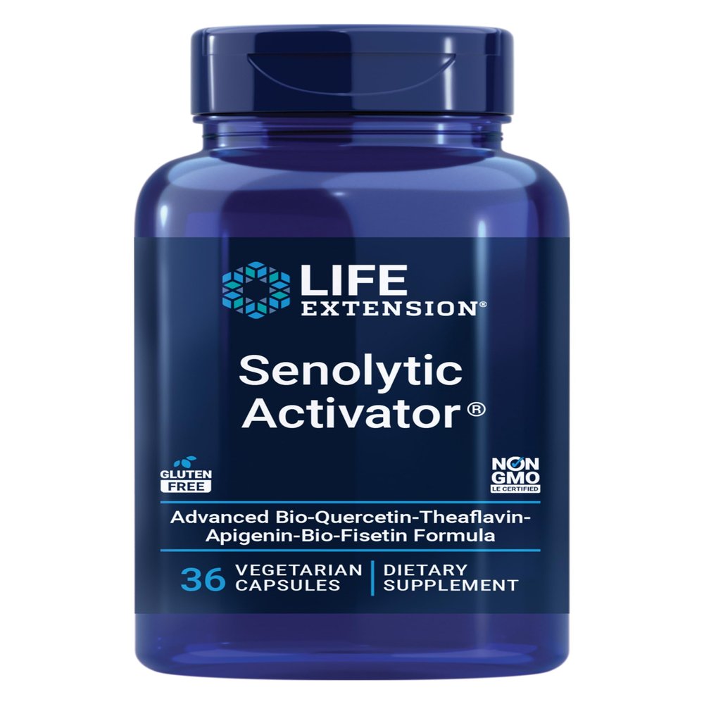 Life Extension Senolytic Activator*, Healthy Aging, Cellular Health Support, bioavailable quercetin and Fisetin, apigenin, Black Tea theaflavins, Gluten Free, Non-GMO, Vegetarian, 36 Capsules