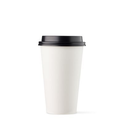 [1000 SET]HARVEST PACK 16 oz White Single Wall Disposable Paper Cups with Black Lids, Hot Drinks Water Coffee Tea Cocoa Cafe Cappuccino Espresso Latte Chocolate