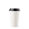 [1000 SET]HARVEST PACK 16 oz White Single Wall Disposable Paper Cups with Black Lids, Hot Drinks Water Coffee Tea Cocoa Cafe Cappuccino Espresso Latte Chocolate view 1