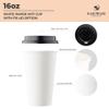 [1000 SET]HARVEST PACK 16 oz White Single Wall Disposable Paper Cups with Black Lids, Hot Drinks Water Coffee Tea Cocoa Cafe Cappuccino Espresso Latte Chocolate view 2