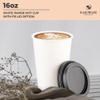 [1000 SET]HARVEST PACK 16 oz White Single Wall Disposable Paper Cups with Black Lids, Hot Drinks Water Coffee Tea Cocoa Cafe Cappuccino Espresso Latte Chocolate view 3