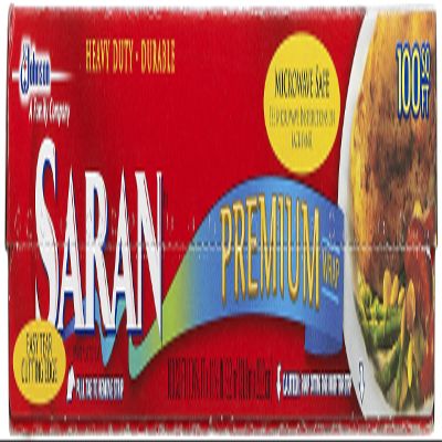 Saran Premium Plastic Wrap, 100 Sq Ft