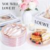 I00000 72 Pcs Rose Gold Plastic Dessert Plates7.5& 70 Pcs Plastic Forks7.4, Premium Salad Plates, Heavy Duty Disposable Plate for Party,Disposable Appetizer Plates Great for Wedding view 3