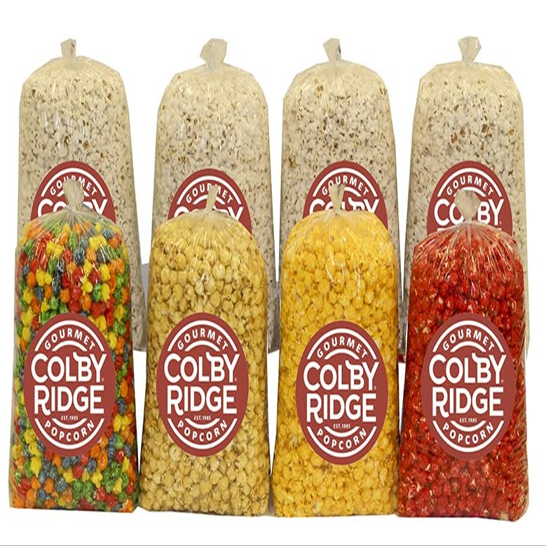 5 Flavor Gourmet Popcorn Assortment 16 Gal. (256 Cups) Large Sampler - White, Caramel, Cheese, Rainbow, and Cinnamon Bulk Popped