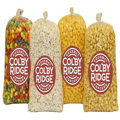 4 Flavor Gourmet Popcorn Assortment 8 Gal. (128 Cups) Large Sampler - White, Caramel, Cheese, and Rainbow Bulk Popped