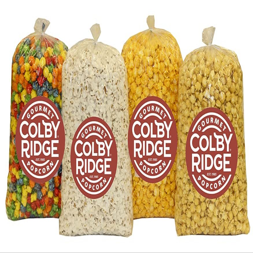 4 Flavor Gourmet Popcorn Assortment 8 Gal. (128 Cups) Large Sampler - White, Caramel, Cheese, and Rainbow Bulk Popped