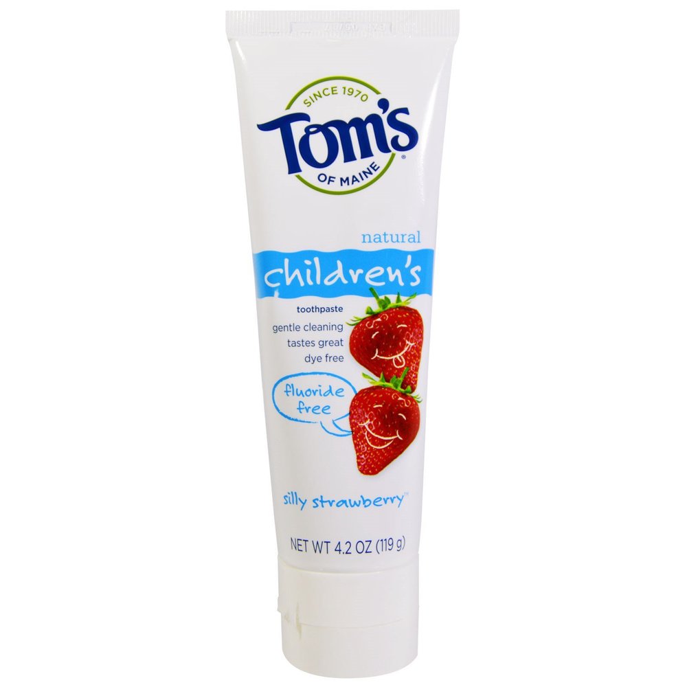 Tom's of Maine Fluoride Free Children's Toothpaste, Silly Strawberry, 4.2 Ounce (Pack of 6)